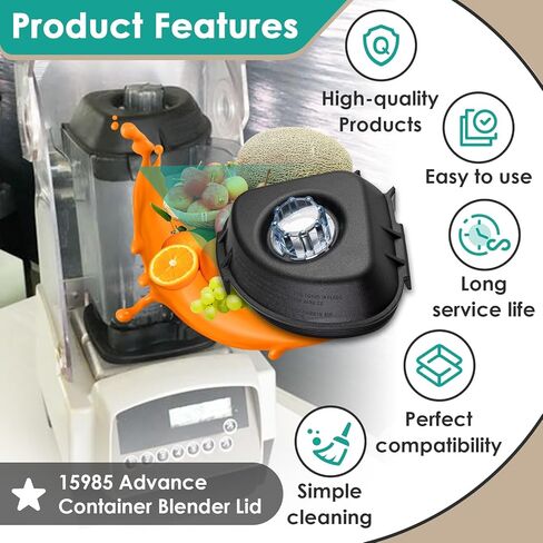 15985 Blender Lid Replace for Vitamix Advance Containers 48 Oz & 32 Oz - Replacement Blender Cover Fits Vitamix Quiet One, VM0145, BarBoss, Drink Machine Blender Lid - Lid Plug Included in Saudi Arabia