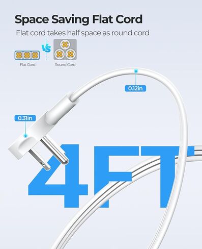 ORICO Travel Power Strip with USB Ports, 4 ft Flat Extension Cord 3 Outlets 3 USB Ports, Portable Flat Plug Power Strip Outlet Extender for Travel, Cruise Power Strip Cruise Approved - Black in Saudi Arabia
