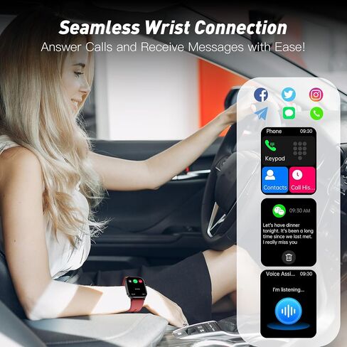 Smart Watch for Men Women, 2.04" AMOLED Color Screen, 24/7 Heart Rate, Blood Oxygen, Blood Pressure, Sleep and Stress Health Monitor, Blood and Body Composition Insights, 150 Sports Modes (Black) in Kuwait