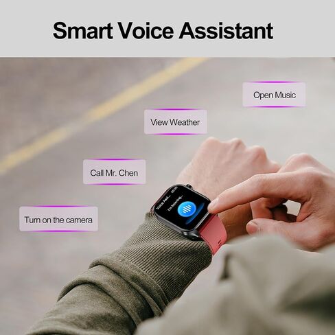 Smart Watch for Men Women, 2.04" AMOLED Color Screen, 24/7 Heart Rate, Blood Oxygen, Blood Pressure, Sleep and Stress Health Monitor, Blood and Body Composition Insights, 150 Sports Modes (Black) in Kuwait