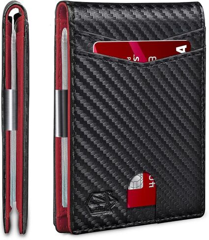 Zitahli Slim Wallet for Men Gifts 12 Card Slots ID Window With Money Clip Minimalist RFID Front Pocket Bifold Leather Small Thin Gift Box Dad Birthday Christmas Regalos Hombres in Saudi Arabia