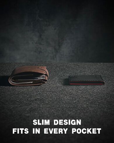 Zitahli Slim Wallet for Men Gifts 12 Card Slots ID Window With Money Clip Minimalist RFID Front Pocket Bifold Leather Small Thin Gift Box Dad Birthday Christmas Regalos Hombres in Saudi Arabia