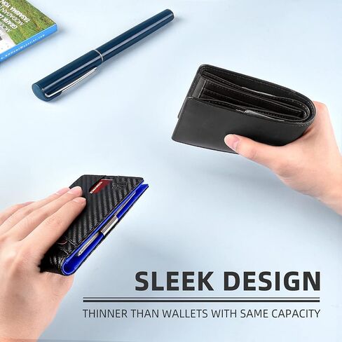 Zitahli Slim Wallet for Men Gifts 12 Card Slots ID Window With Money Clip Minimalist RFID Front Pocket Bifold Leather Small Thin Gift Box Dad Birthday Christmas Regalos Hombres in Saudi Arabia