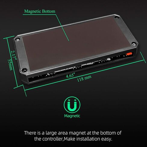 Pwm Fan Temperature Controller Integrator, Remote Control Computer RGB Light Adapter, 8 * 4 Pin Fan Speed Controller Ports, 10 * 5v 3pin A-RGB Ports ，with Magnet （White） in Saudi Arabia