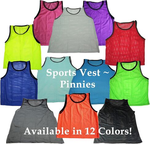 Bluedot Trading Adult Sports Pinnie Scrimmage Training Vest, Red, 12 Pack in Kuwait