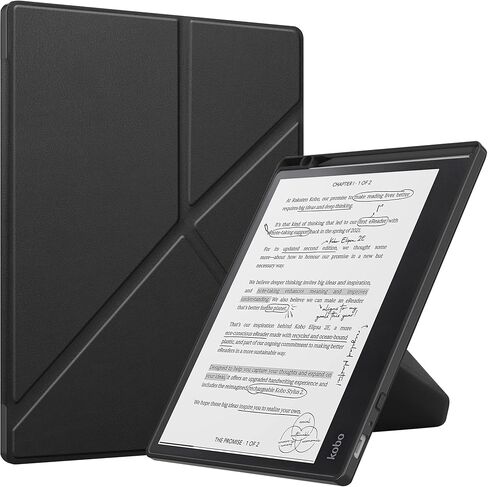 E-Reader Cover for Kobo Elipsa 2E 10.3 inch (2023 Released), Ultra Slim Folio Stand Leather Case Lightweight with Auto Sleep/Wake Function for Kobo Elipsa 2E 10.3" (TPU-Black) in Saudi Arabia
