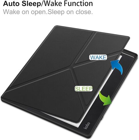 E-Reader Cover for Kobo Elipsa 2E 10.3 inch (2023 Released), Ultra Slim Folio Stand Leather Case Lightweight with Auto Sleep/Wake Function for Kobo Elipsa 2E 10.3" (TPU-Black) in Saudi Arabia