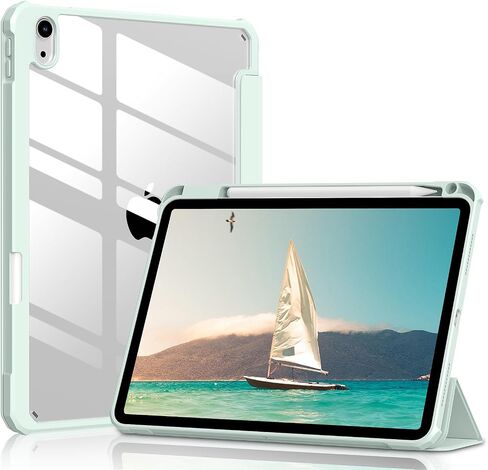JKSML Clear Case for iPad 10th Gen 2022 with Pencil Holder, Transparent Hard PC Back Shell 10.9 inch iPad 10th Generation Case, Support Touch ID, Trifold Stand, Auto Sleep/Wake, Pink in Saudi Arabia