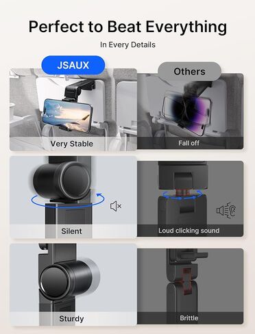 حامل هاتف الطائرة JSAUX، أساسيات السفر لملحقات Magsafe، حامل هاتف الطائرة المغناطيسي، ملحقات السفر التي يجب اقتناؤها، حامل هاتف للطائرة لهاتف iPhone 16/15/14/13/12 in Saudi Arabia