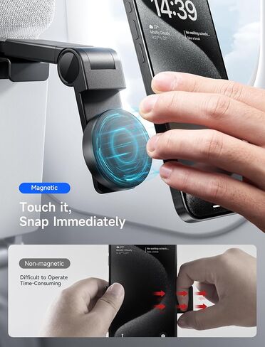 حامل هاتف الطائرة JSAUX، أساسيات السفر لملحقات Magsafe، حامل هاتف الطائرة المغناطيسي، ملحقات السفر التي يجب اقتناؤها، حامل هاتف للطائرة لهاتف iPhone 16/15/14/13/12 in Saudi Arabia