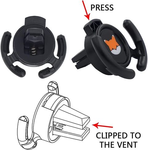 Car Vent Mount Holder - Compatible for Popsocket - Car Mount for Pop Grips Collapsible Phone Socket Holder for Pop Mount Car Device with Secure AC Vent Clip, Horizontal Air Vent ONLY (Black) in Saudi Arabia