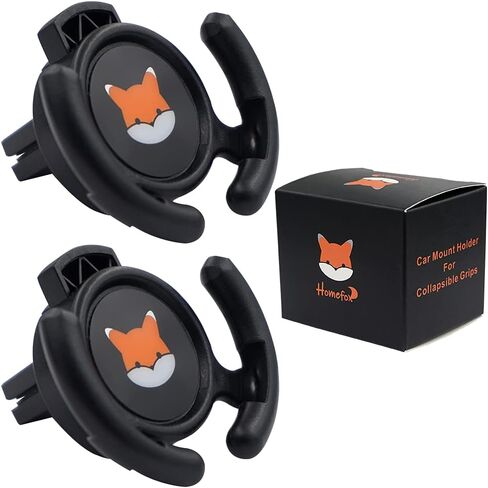 Car Vent Mount Holder 2 Pack - Compatible with Popsocket - Car Mount made for Pop Socket Grips Collapsible Phone Holder for Pop Mount with Secure AC Vent Clip, Horizontal Air Vent ONLY (Black) in Saudi Arabia