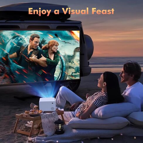 جهاز عرض مزود بواي فاي وبلوتوث، جهاز عرض صغير للمسرح المنزلي بسعة 15000 لتر، جهاز عرض خارجي محمول متوافق مع iOS/Android/الكمبيوتر المحمول/HDMI/PC/USB/ عصا التلفاز in Kuwait