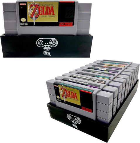 Collector Craft، أسود، حامل خرطوشة متوافق مع N64، صينية ألعاب N64، تحمل 10 ألعاب، منظمة، مجموعة ألعاب فيديو قديمة، تعمل مع خراطيش Nintendo 64 NTSC وPAL in Kuwait