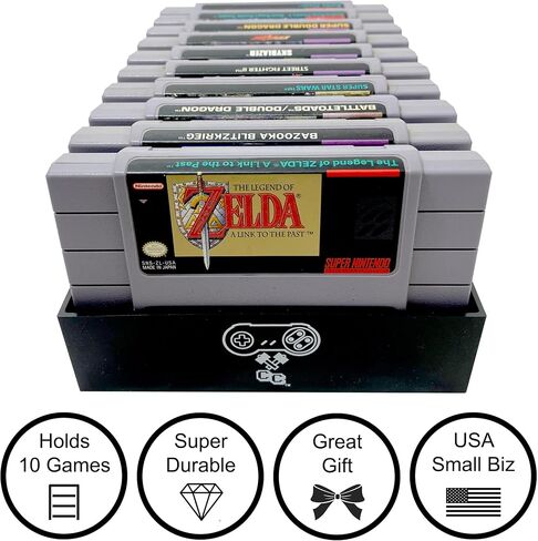 Collector Craft، أسود، حامل خرطوشة متوافق مع N64، صينية ألعاب N64، تحمل 10 ألعاب، منظمة، مجموعة ألعاب فيديو قديمة، تعمل مع خراطيش Nintendo 64 NTSC وPAL in Kuwait