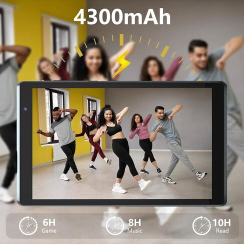 تابلت 8 بوصة مع حافظة، أجهزة تابلت أندرويد، 32 جيجابايت + 2 جيجابايت تاب 1280x800 IPS HD شاشة لمس للعناية بالعين 8 بوصات، بطارية 4300 مللي أمبير واي فاي 8 بوصة أجهزة لوحية in Kuwait