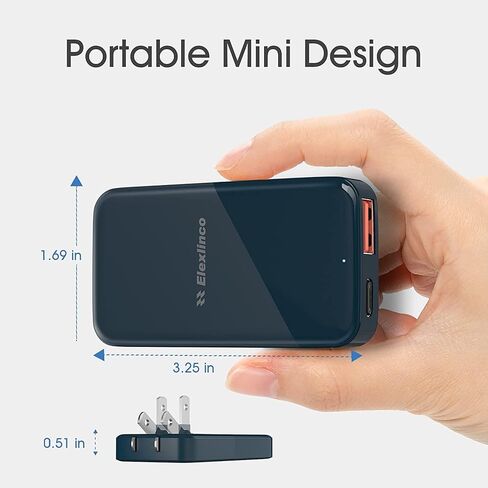 USB Wall Charger, USB C Fast Charger, Elexlinco Dual USB Wall Charger with Apple 20W Charge and QC 3.0 18W USB-A,USB C Wall Adapter for Apple 14 13 12 11, Samsung, Foldable Plug Charger in Saudi Arabia