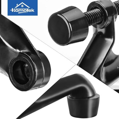 HOMOTEK 2 Pack Hinge Pin Door Stoppers, Hing Door Stops, Adjustable Deluxe Heavy Doorstops for Top of Door, Door Hinge Stoppers with White Rubber Bumper Tips, Bright Brass in Kuwait