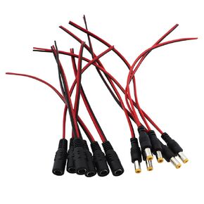 6 Pairs 5.5x2.1mm Male and Female DC Power Cords DC Power Cord Plug Male and Female Connector Power Cord Plug Cord Power Adapter Connector