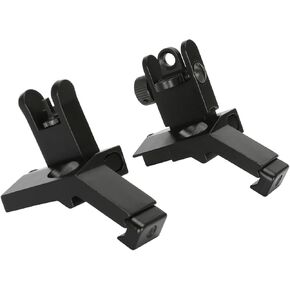 45 Degree Offset Flip Up Iron Sights,Rapid Transition Front & Backup Rear Sights Black