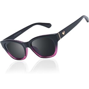 LVIOE Small Polarized Sunglasses for Women Trendy Classic Cat Eye Sun Glasses for Narrow Face with UV400 Protection LS2315