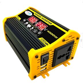 4000W Power Inverter, 12V DC to 110/220V AC Converter with LED Display, Dual USB Ports