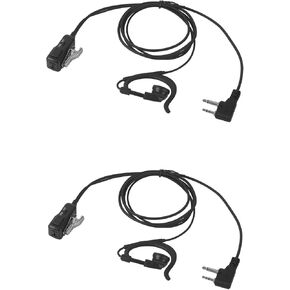 2Pack 1Pair Ear-Clip AVPH4 Wrap Around The Ear VOX PTT Earpiece 2 Pin Walkie Talkie Headset for Midland t71 t71vp3 LXT 600 GXT 1000 GXT1000VP4 LXT500VP3 GXT1000XB GMRS Radio