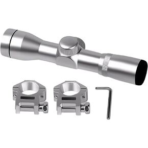360 Tactical 4X30 Silver Finish Shotgun, Rifle Scope with Mounts Rifle Scope Silver Color Scope