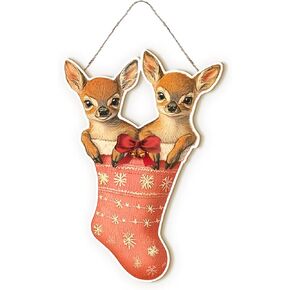 MOTERMATE Merry Woofmas Chrsitmas Dog Sign Decor, Funny Dog Front Porch Door Decor, Christmas Dog Wall Hanging Decor Decorations for the Home, Christmas Dog Gifts for Dog Lover Owners Women, 8x10 Inch