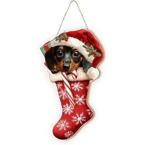 MOTERMATE Merry Woofmas Chrsitmas Dog Sign Decor, Funny Dog Front Porch Door Decor, Christmas Dog Wall Hanging Decor Decorations for the Home, Christmas Dog Gifts for Dog Lover Owners Women, 8x10 Inch