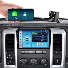 Radio Upgrade for Dodge Ram 1500 2500 3500 2009/2010/2011/2012,Car Stereo Replacement with Carplay & Android Auto 8-Core 10 Inch Touch Screen Bluetooth GPS Navigation DSP(Free Camera Included)