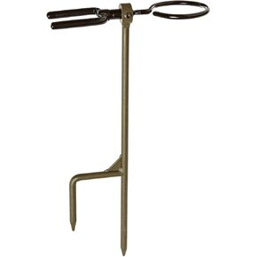 HME High Performance Portable Easy-To-Install Versatile Durable Archer's Ground Bow Stake with 360-Degree Rotating Fork - Arrow Ring Included