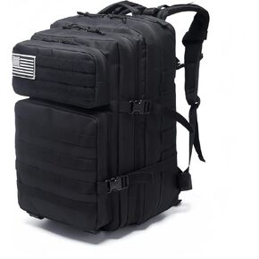 Military Tactical Backpack for Men and Women,Fishing Hunting Camping Trekking Daypack Rucking Molle Backpack for Outdoor Large 3 Days Assault Pack, 38 L, Black