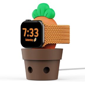 Carrots Cute for Apple Watch Charger Stand Compatible with Apple Watch Series Ultra 2, 9-1(49mm /45mm /44mm /42mm/41mm/40mm/38mm) iWatch Charger Soft Silicone,Nightstand Mode,Home/Office
