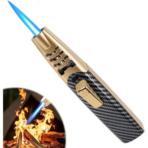 Fire Blaze Lighter, Brite Fireblaze Lighter, Butane Torch Lighter, Refillable Adjustable Jet Flame Kitchen Butane Lighter, Outdoor Windproof Cooking Torch Lighter (Black)