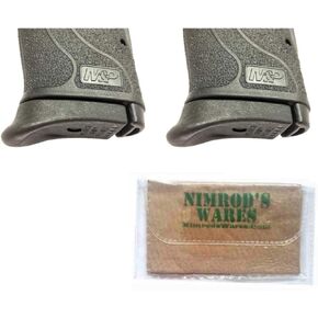 Nimrod's Wares Two Pearce Grip Grip Extensions Compatible with Smith & Wesson M&P Shield EZ 9MM PG-9EZ Bundle with Microfiber Cloth
