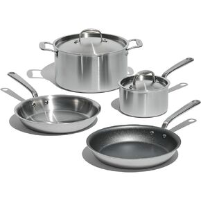 Made In Cookware - 10 Piece Stainless Steel Pot and Pan Set - 5 Ply Clad - Includes Stainless Steel Frying Pans, Saucepans, Saucier and Stock Pot W/Lid - Professional Cookware - Crafted in Italy