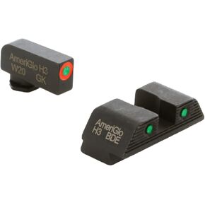 AMERIGLO Trooper Series - Three-Dot Green Tritium Design Set Front Outline Orange Gen 5 9mm/.40