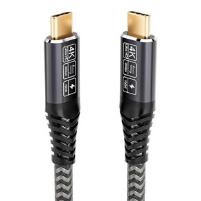 Short USB C to USB C Cable 1.65Ft, USB C 3.2 Gen 2 Cable 20Gbps Data Transferring Cord 4K 100W PD Charging Compatible with Thunderbolt 3/4 Samsung T7/T5/X5 SSD, MacBook Pro/Air, Monitor…