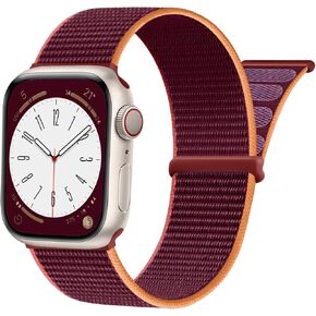 SNBLK Sport Nylon Loop Strap Compatible with Apple Watch Bands 38mm 40mm 41mm 42mm 44mm 45mm 46mm 49mm for Women Men，Stretch breathable braided band for IWatch Series SE 10/9/8/7/6/5/4/3 Ultra