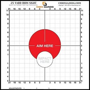 25 Yard Sight-in Targets for a 100-Yard Zero - USE with Iron Sights