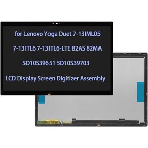 5D10S39651 5D10S39703 Screen Replacement for Lenovo Yoga Duet 7-13IML05 7-13ITL6 7-13ITL6-LTE 82AS 82MA LCD Display Touch Screen Digitizer Assembly (2160 x 1350)
