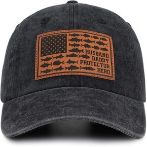 Unique Fishing Gifts for Dad Husband Grandpa - Men's Fishing Hats Cotton Baseball Cap Perfect for Fishing and Daily Use
