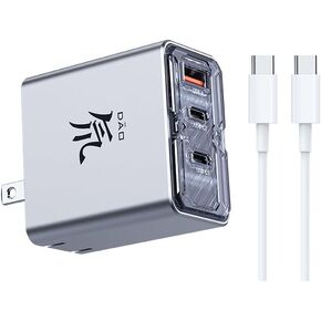 Nubia RedMagic 80W Wall Charger, 3-Port GaN USB C Charger Block Foldable PPS PD3.0 Fast Power Adapter for MacBook Pro/Air, Dell XPS, iPad Pro, Galaxy S24 Ultra/S23/S22, Pixel, iPhone 16/15 and More