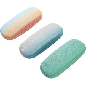 ANLIOTO 3 Pack Glass Cases Hard Shell, Portable Hard Eyeglasses Case Linen Fabrics Eyeglass Organizations for Women Girls