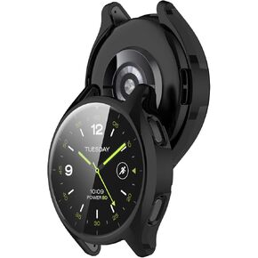 LOKEKE Compatible Compatible with Xiaomi Watch 2 Protective Case Cover, Full Coverage TPU Protective Case Cover Shell Compatible with Xiaomi Watch(Black)