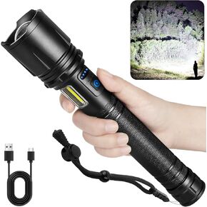 Cinlinso Rechargeable LED Flashlights High Lumens, 990000 Lumens Super Bright Flash Light with 10000 mAh ΒATTERY & 7 Modes, Powerful Handheld Waterproof Flashlights for Home Camping Emergencies