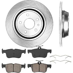Callahan Rear Brake Kit for 13-16 Ford Fusion Lincoln MKZ Drilled & Slotted Brake Rotors 2013 2014 2015 2016 Ceramic Brakes Pads Replacement: 11.89" inch Rear Rotors