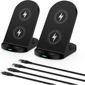 2Pack 15W Wireless Charger Stand Fast Charging Pad Dock for Samsung Galaxy S24 S23 S22 S21 S20 Ultra 5G FE Plus, Note 20, Z Flip 4 5 6, Z Fold 4 5 6, Google Pixel 9 8 7 6 Pro