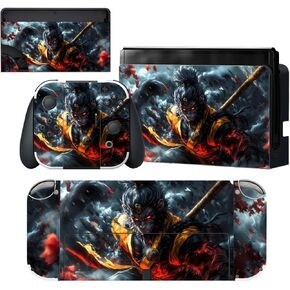 PlayVital Full Set Protective Skins for Nintendo Switch OLED Console & Joycon, Customized Vinyl Decal Sticker Wrap for Nintendo Switch OLED & Dock & Hand Grips - Angel's Grace